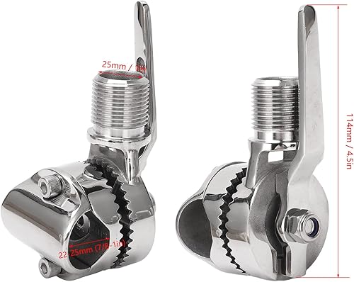 Miniatura 6 de Aramox Marine Boat - Soportes de antena VHF, montaje de trinquete de rosca de 1 pulgada, montaje de base ajustable de acero inoxidable 316 para