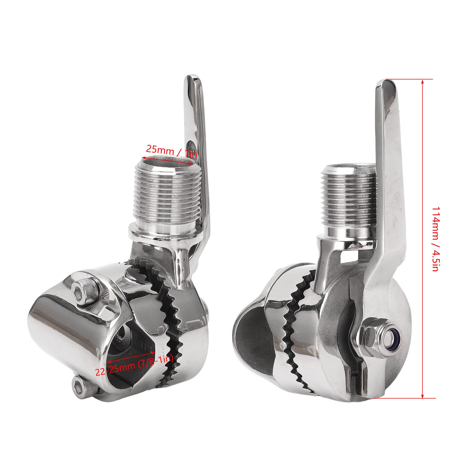 Soporte Para Antena VHF Marina Acero Inoxidable 316 Base De Trinquete Ajustable Compatible Con Barandillas De 22 A 25 Mm Ideal Para Barcos Yates Y Vehículos Recreativos