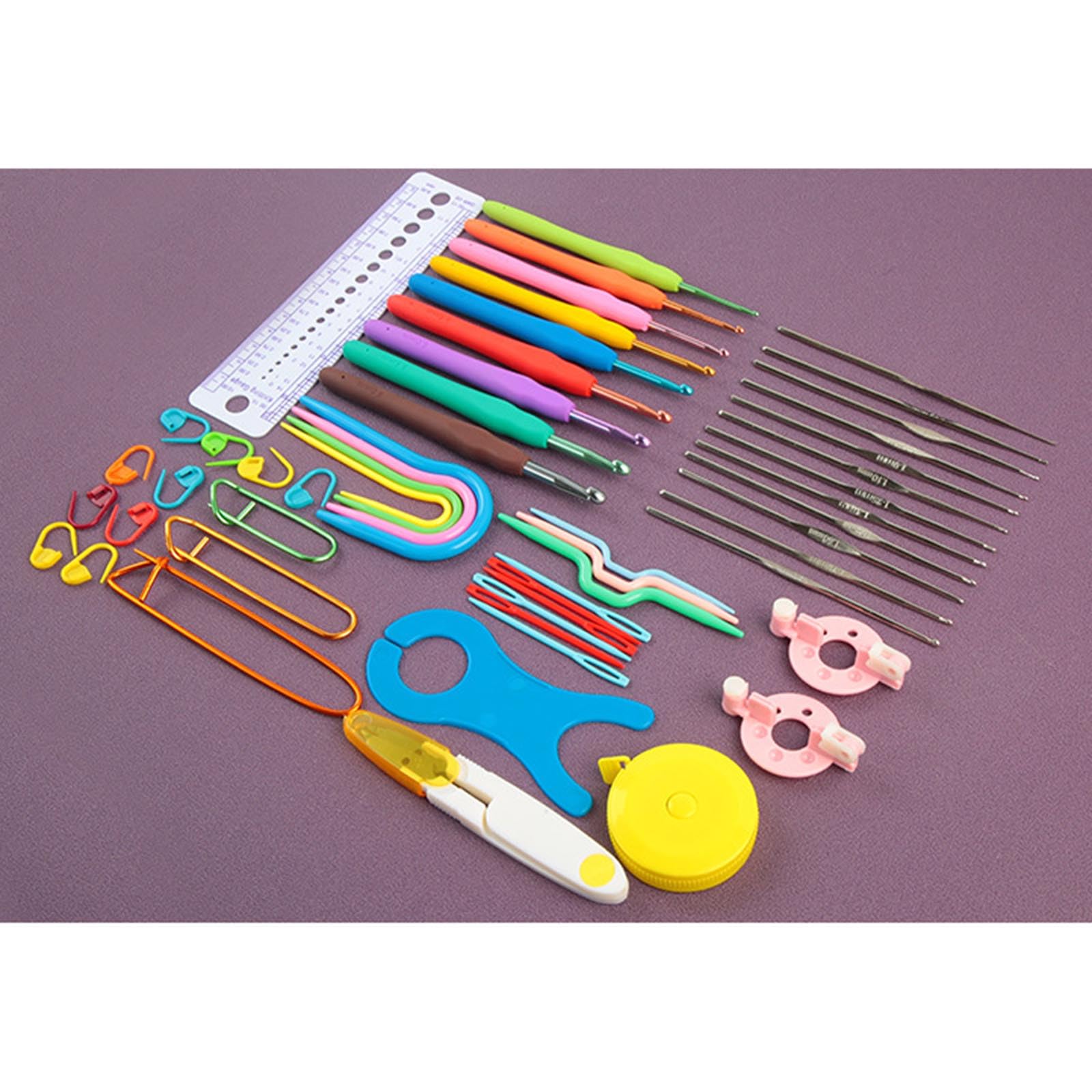 Set di uncinetti Kit all'uncinetto per principianti Adulti Ergonomico Crochet Starter Accessori Kit Crochet Kit per Bambini
