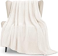 Whale Flotilla Extra Large 50x70 Fuzzy Fleece Throw Blanket - Fluffy Warm Soft Jacquard for Couch Bed All Seasons Cozy Ivory