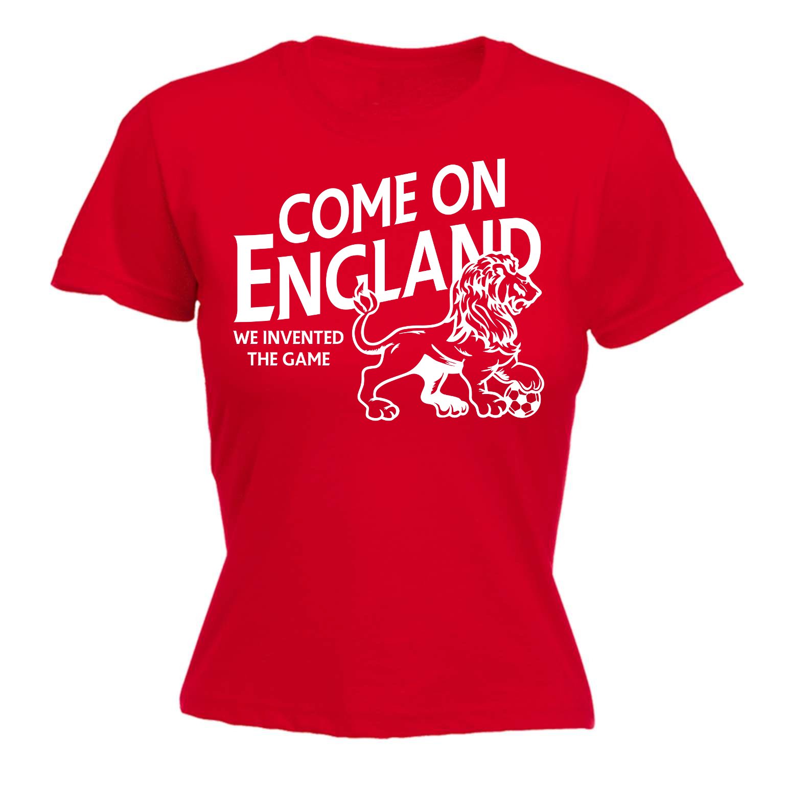 Womens - Come On England Football Soccer Sports - T-Shirt