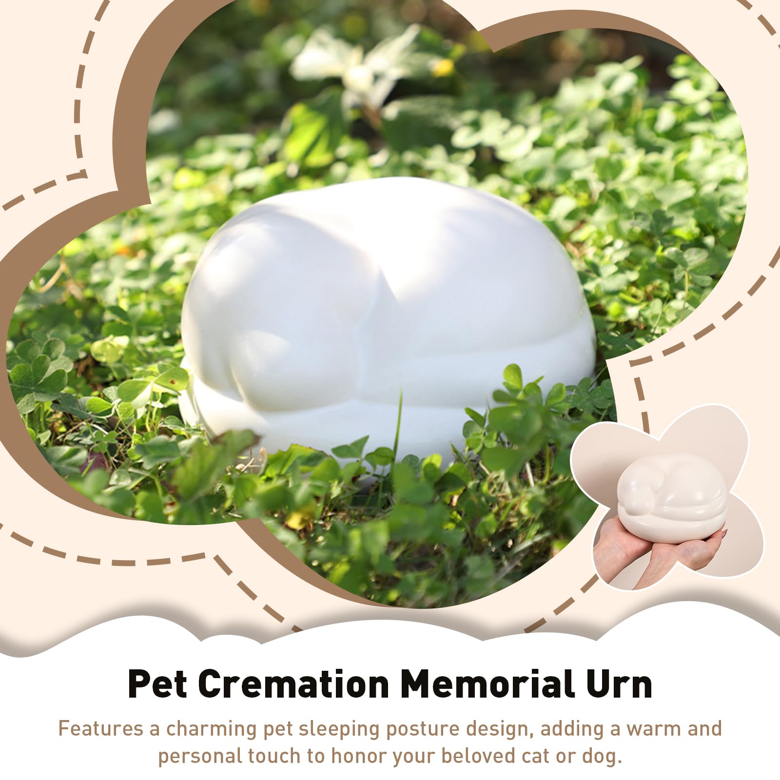 Urna conmemorativa de cremación para mascotas, contenedor de cerámica personalizado para cenizas de mascotas, para gatos, perros, tarro de recuerdo para recuerdo (gato)