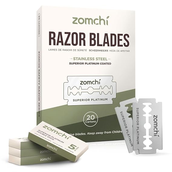 Upgrade Double Edge Safety Razor with 100 Counts Safety Razor Blades