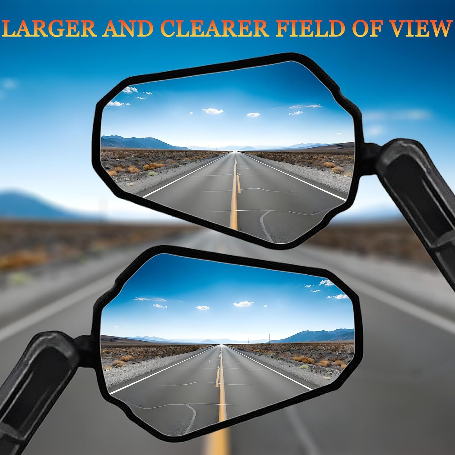 Adventure Motorcycle Mirrors, Foldable Motorbike Rear View Side Mirror W/Ball-Head Universal 10MM 8MM Screw and 7/8" Handlebar for ATV ADV Street Dirt Bike Ebike Scooter Quad Off-Road-Motorcycles