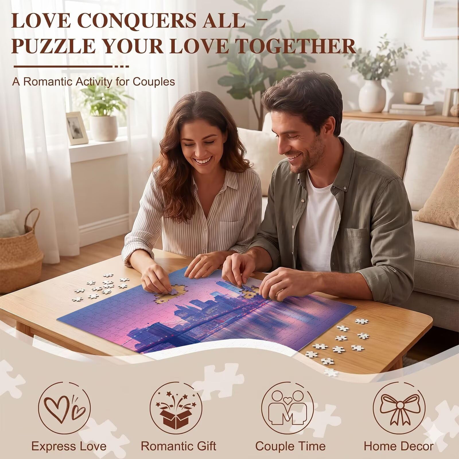Città ponte Puzzle 5000 Pezzi per Adulti, Puzzle in Legno - Collezione Classica con Poster Incluso - Sfida di Concentrazione e Passatempo Antistress, Gioco Educativo per Famiglia, 156 x 105 cm f0-52
