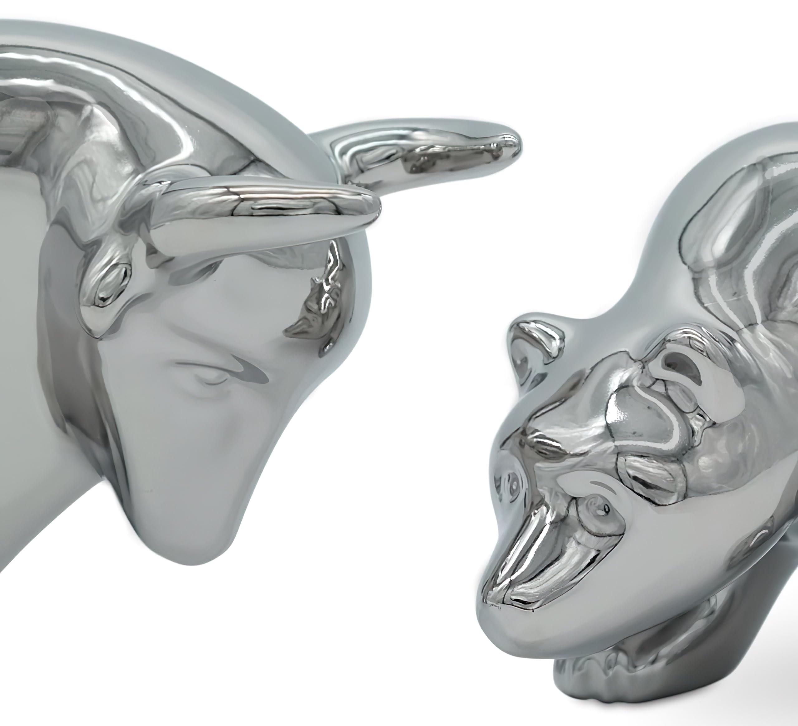 FeinKnick Escultura de cerámica de Toro y Oso – Moderna Figura Decorativa