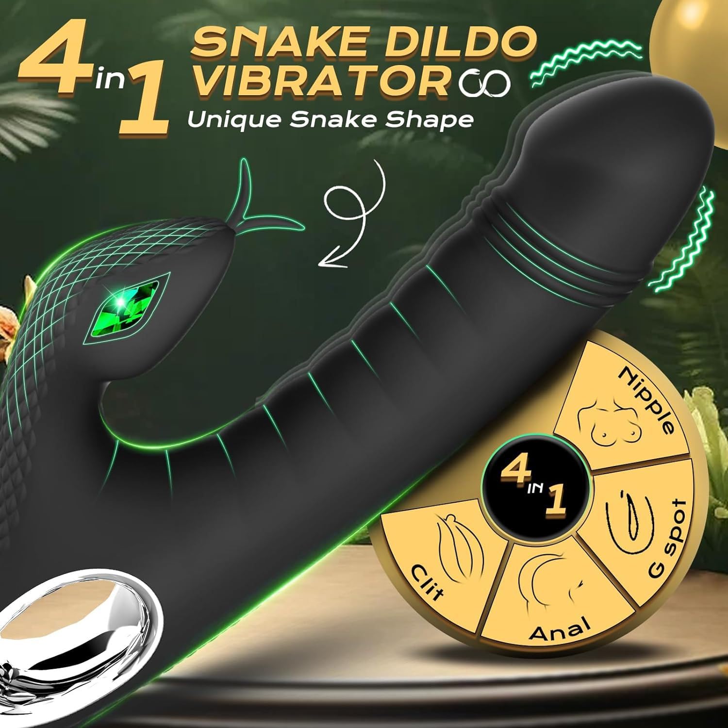 Generico Vibratore Del Punto G 4 in 1 Dildo Realistico Giocattoli Del Sesso Per Adulti 2 Motori 10 Vibrazioni Vibratori Femminili, Giocattoli Per Adulti Per Le Donne Giocattoli Del Sesso