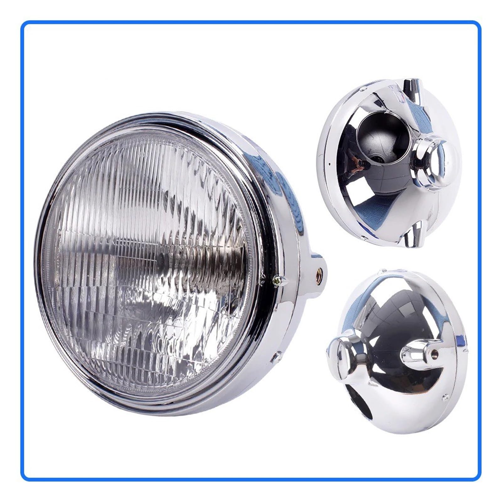 Faros Delantero 7 "35 W 12 V LED Redondo Universal Faro Motocicleta Bombilla H4 Lente Transparente 7,8" Lámpara De Cabeza Corriente Faro(1)