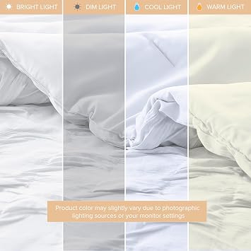 Comfort Spaces All Season King Size Comforter Set for Girls, 4 Piece, White