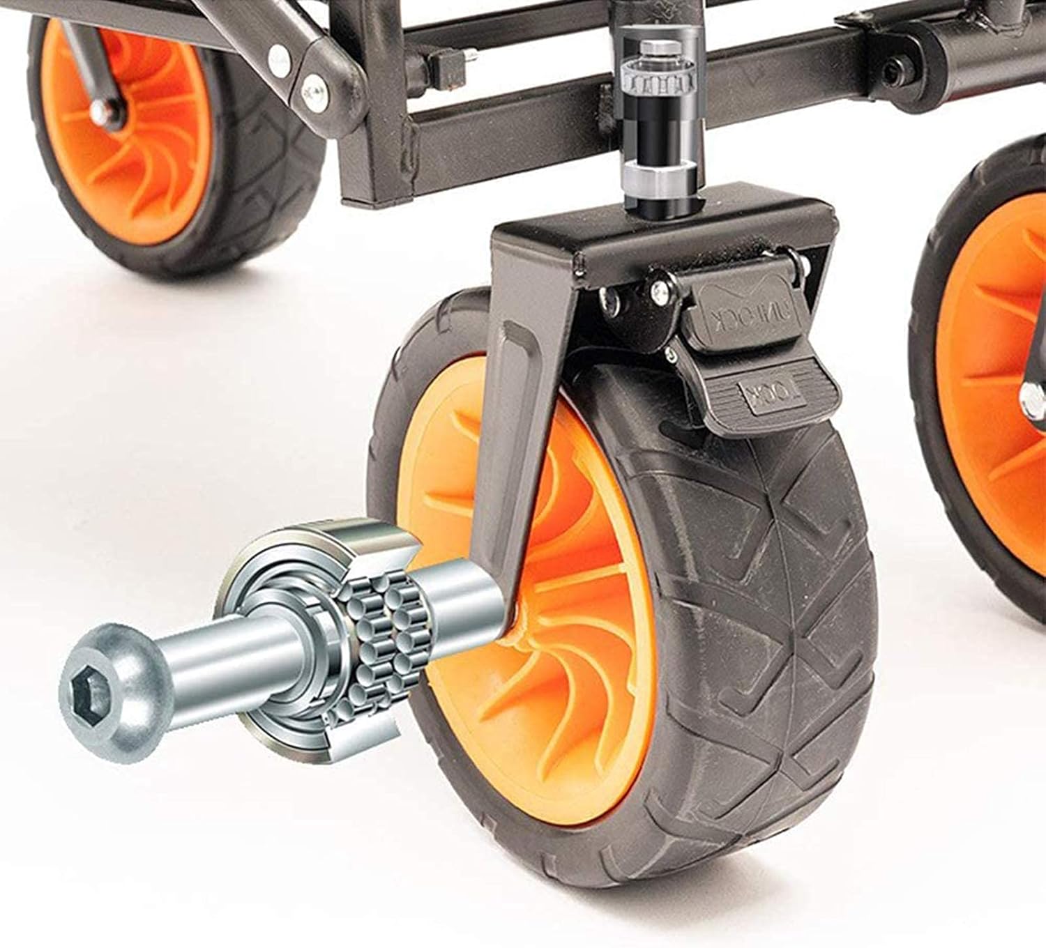 Folding Garden Cart,Utility Wagon Picnic Camping Cart with Brake,All Terrain Wagon Cart for Outdoor Park Camping Shopping