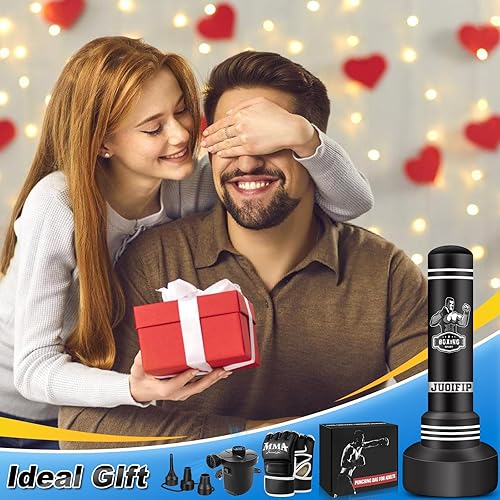 Miniatura 7 de Saco de boxeo independiente de 70 pulgadas para adultos, bolsa de boxeo con soporte, bolsa pesada con guantes de boxeo y bomba de aire eléctrica,