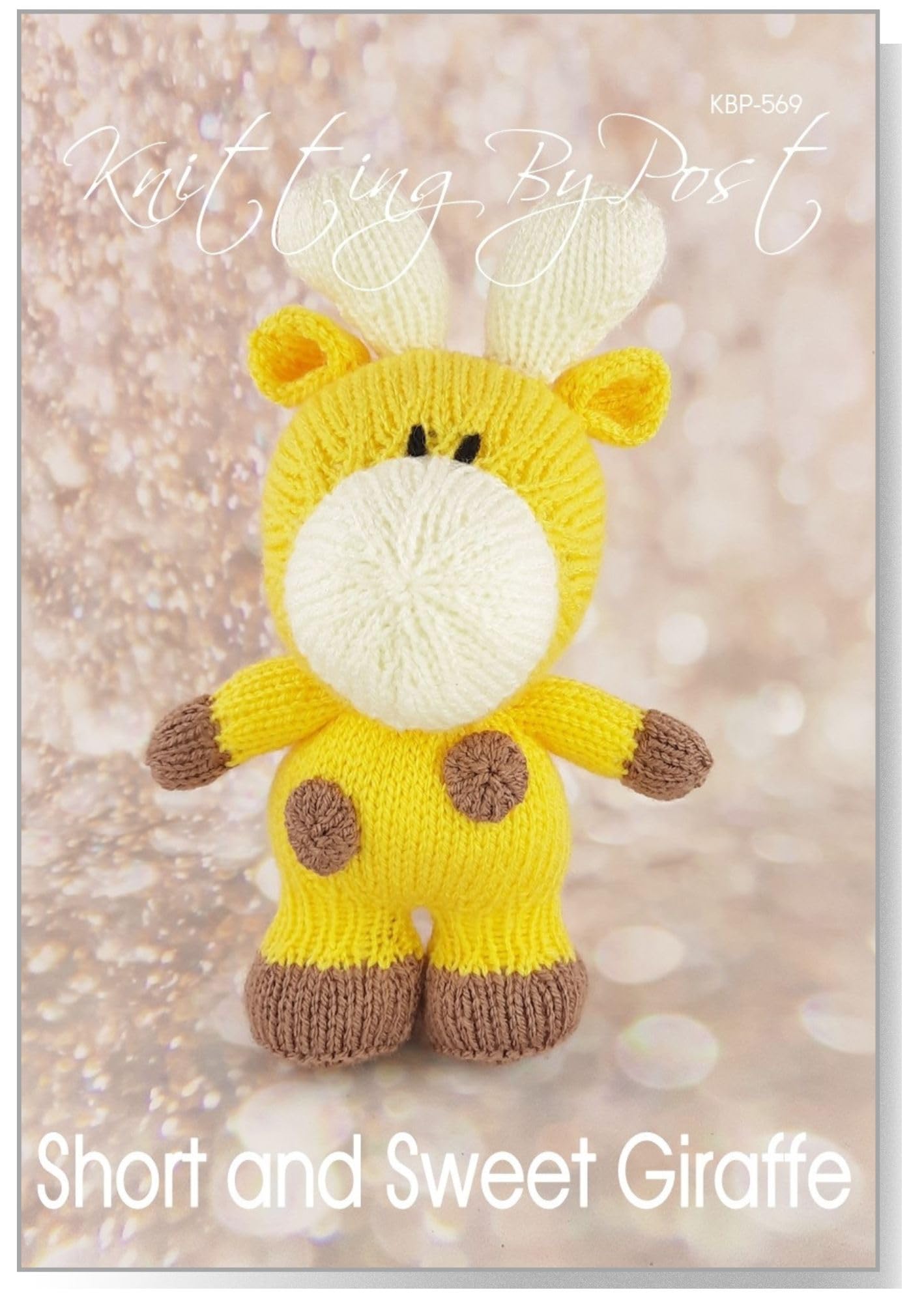 Knitting By Post Brown, Cream, Yellow Knitting Pattern Leaflet For Short And Sweet Giraffe From Animal Soft Toy A5 Leaflet