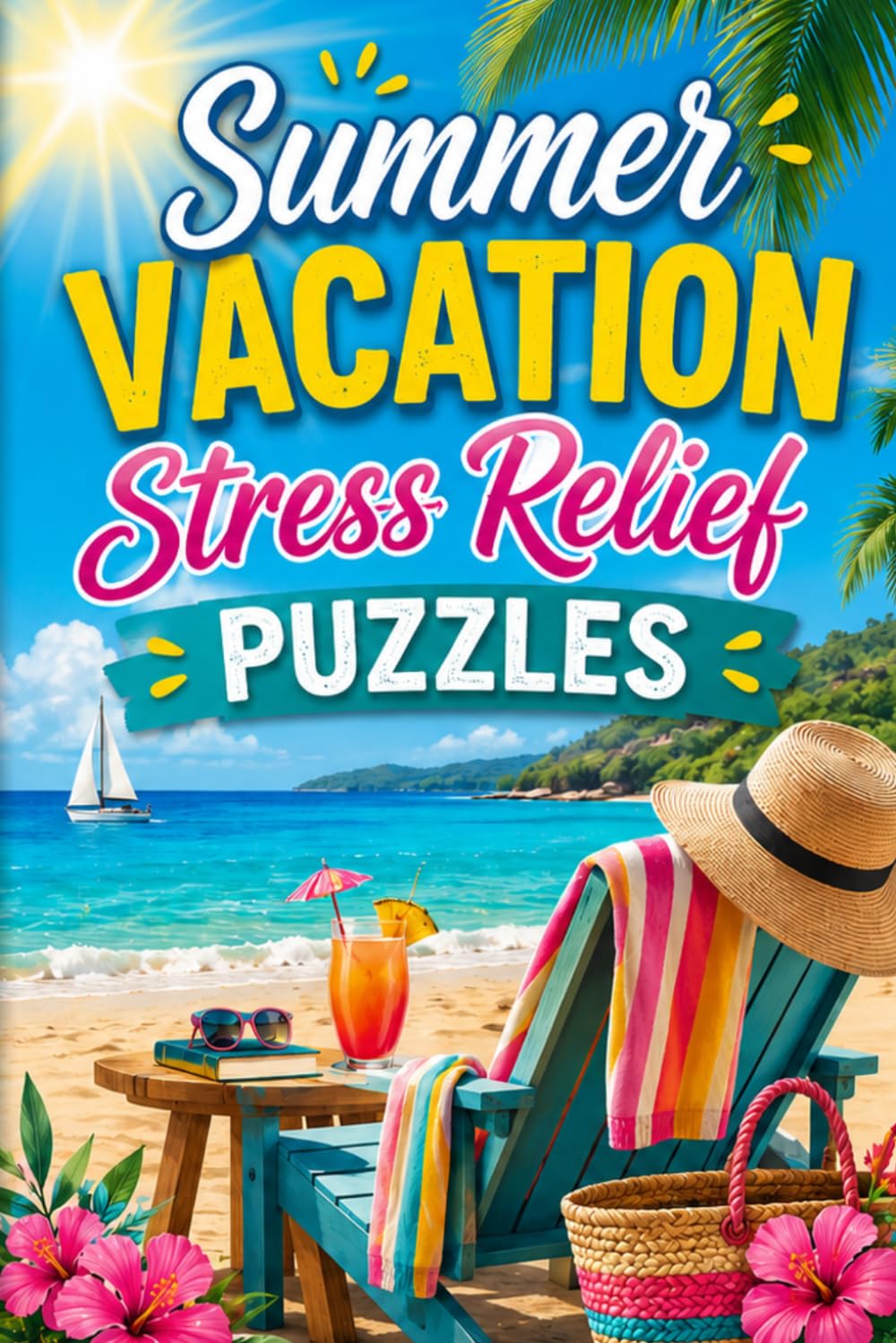 Summer Vacation Stress Relief Puzzles: Word Searches, Sudoku & Mazes for Hours of Summer Fun