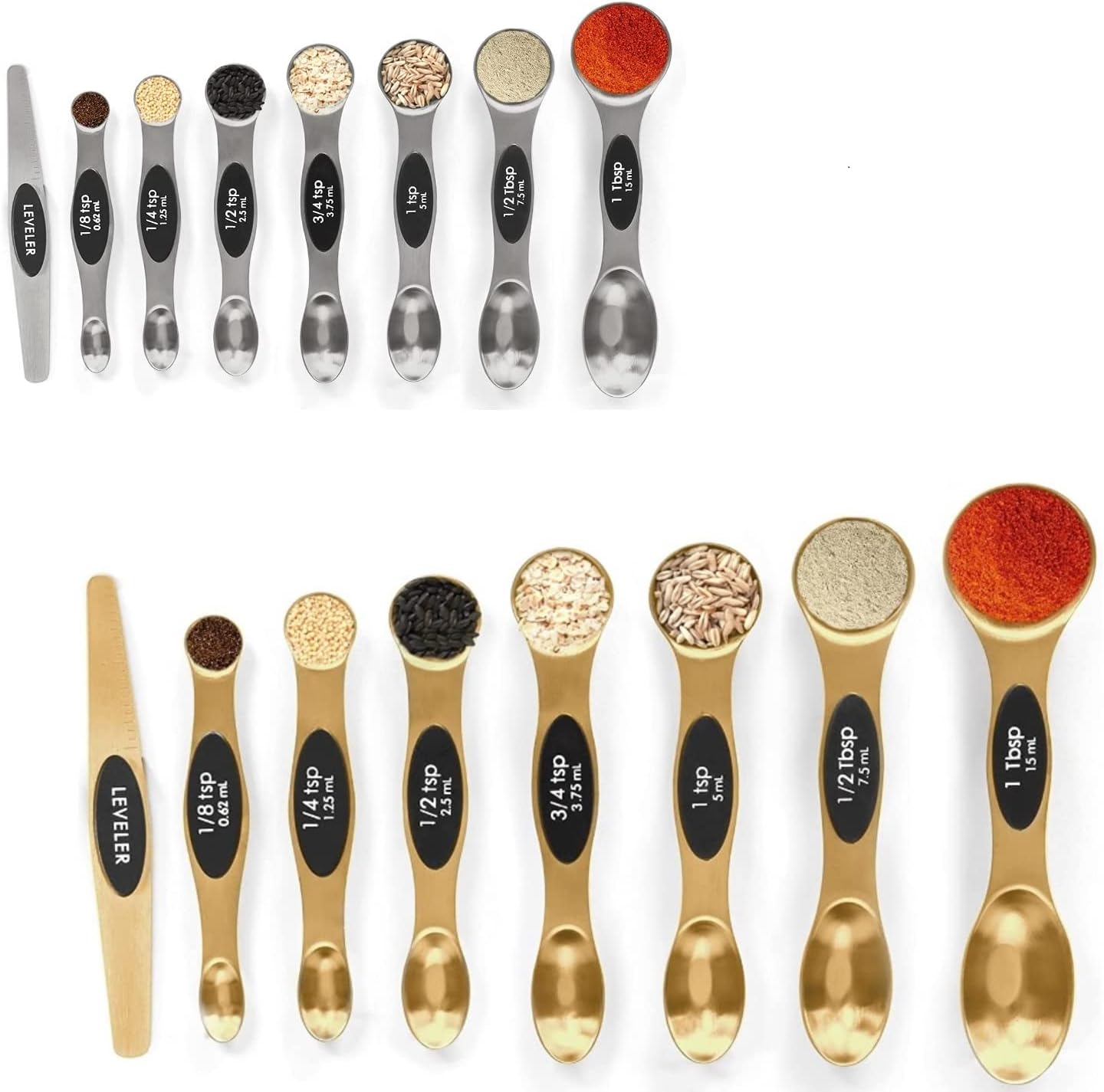 Measuring Spoons Set Stainless Steel with Leveler