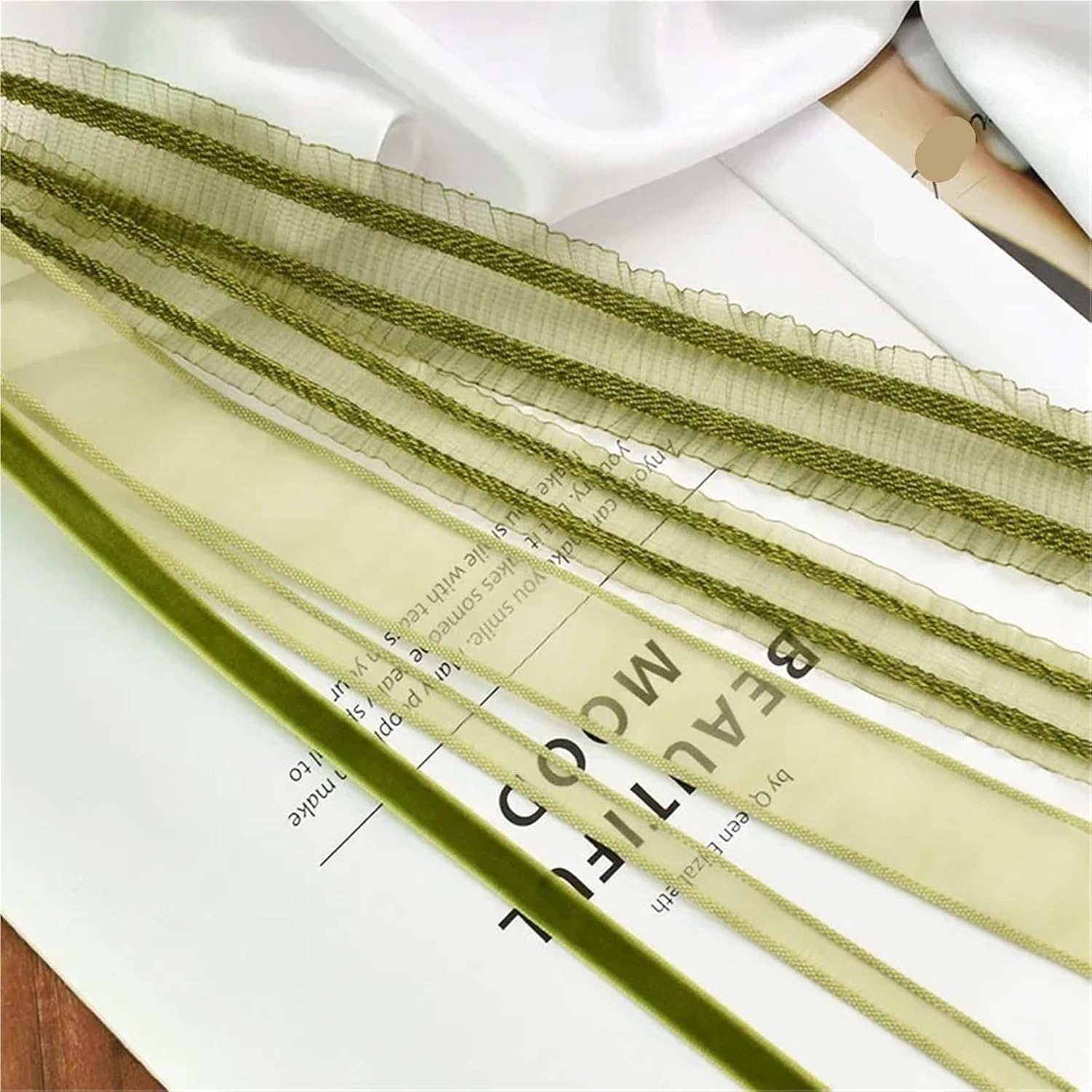 Lace Trim for Sewing 10PCS 1M Fresh Green Series Ribbon for Clothing Sewing Hair Bows Hat Decor Craft Accessories Supplies(C-40mm)
