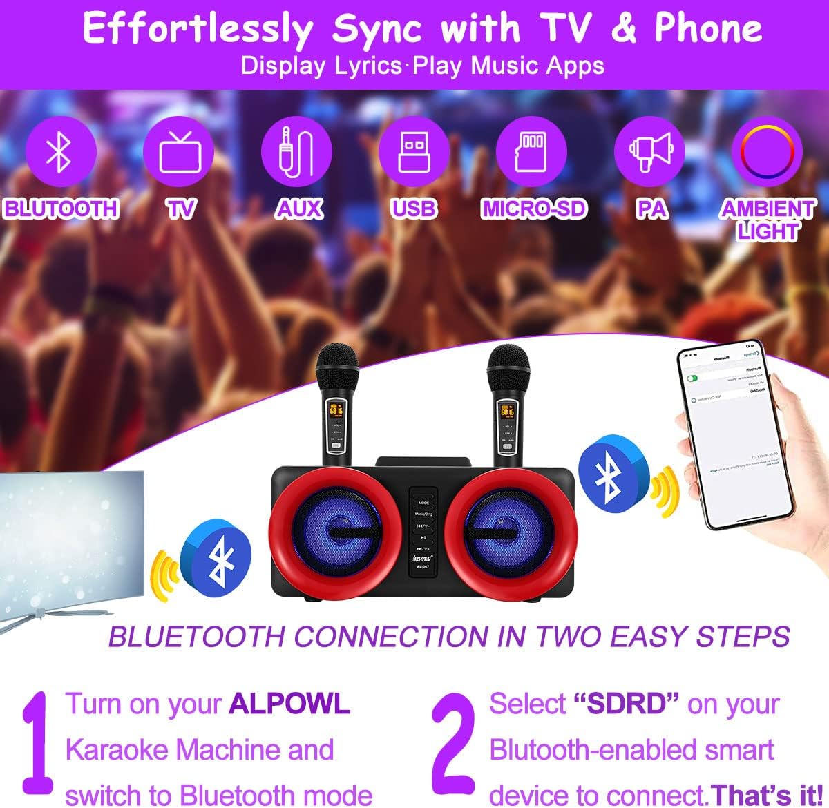 ALPOWL karaoke gép teljes csomag