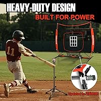 Vista 5 de 6'×6' Baseball Softball Practice Net,Baseball Backstop,with Batting Tee,Ball Caddy,for Hitting Pitching Batting Catching with Bow Frame,Bonus Strike