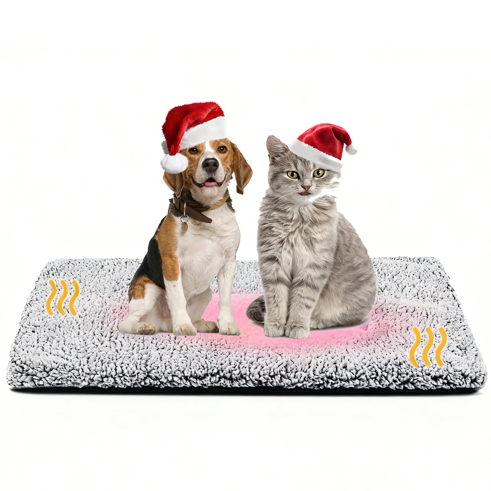 Tapis Chauffant pour Chat, Couverture Chauffante Auto-Chauffage sans Électricité, 88x58cm Tapis pour Doux avec Base Anti-Dérapante, Coussin Chauffage pour Chats et Petits Chiens