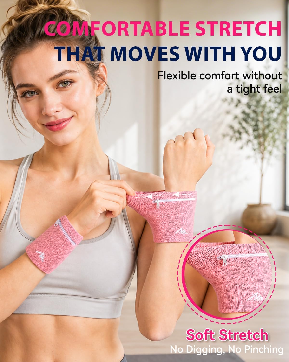 NEWZILL Wrist Wallet Wristband with Zipper for Men & Women, Cotton image 5