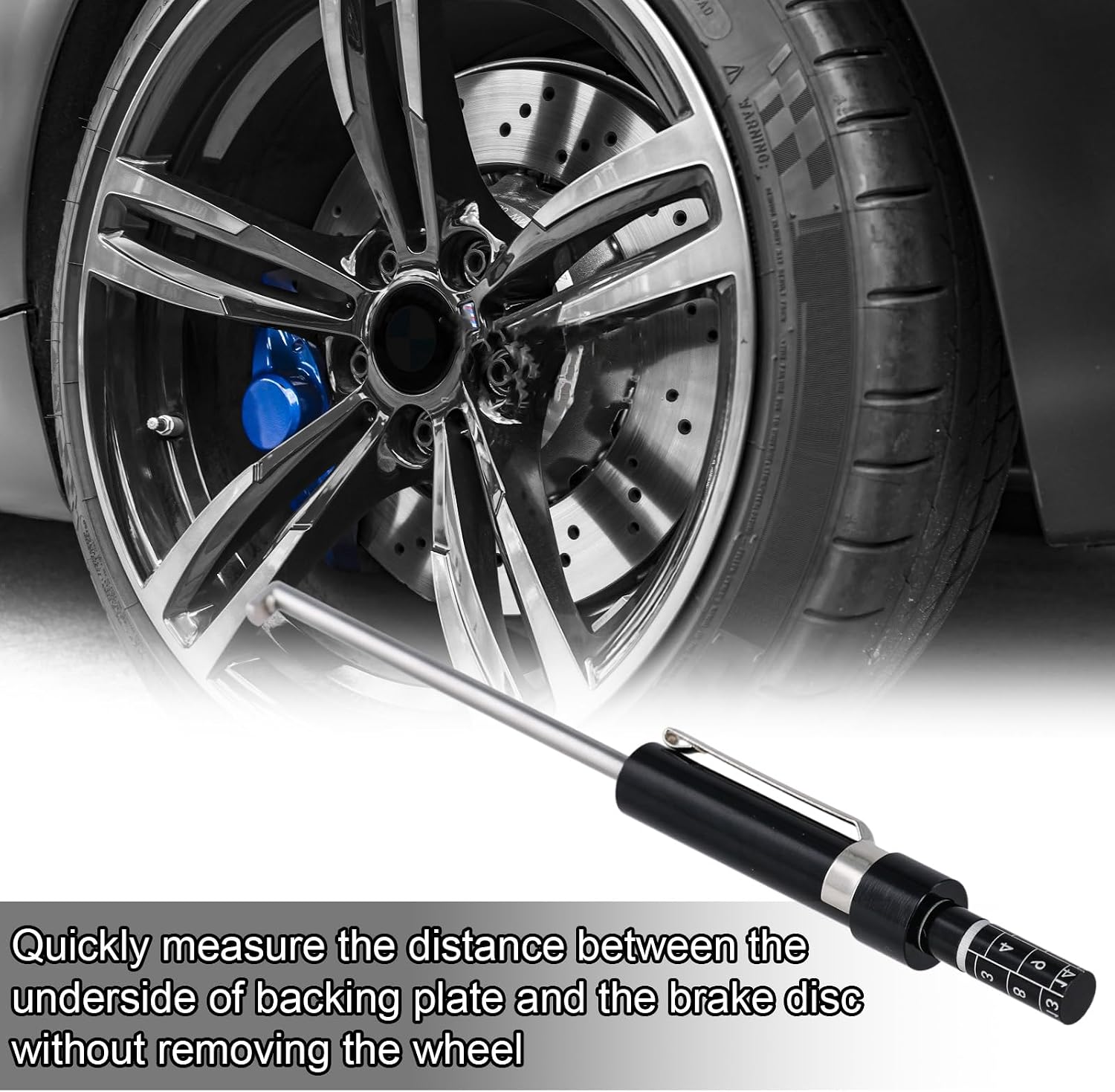NQEUEPN 2pcs Car Brake Pad Thickness Gauge, Brake Pad Gauge Brake Measuring Tool with Scale Brake Pad Tester Brake Shoe Gauge for Internal External Brake Pads Measurement