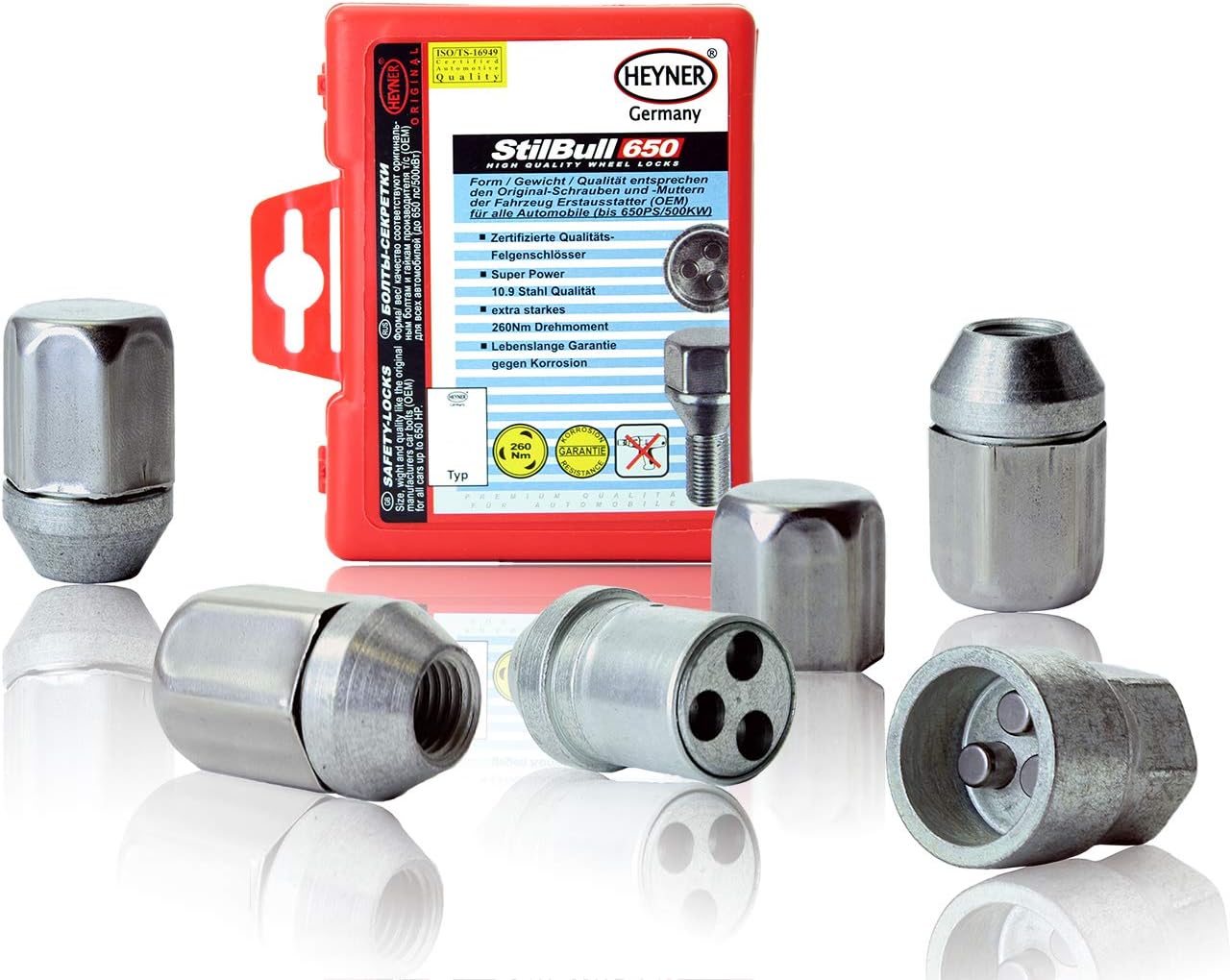 HEYNER Locking Wheel Nuts M12x1.5 Fits Hyundai Matrix Models 2001 To 2024 Set 4 Locks Alloys Antitheft Protection Bolts AGA