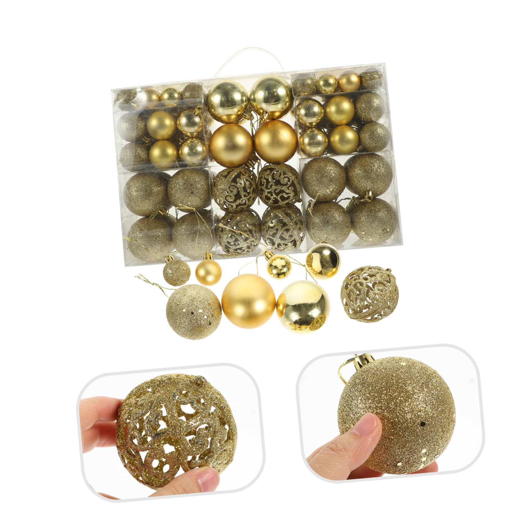 100pièces Boites Boules de Noel Suspendre Sapin Decoration Noel Pendentif Accessoires de Scene
