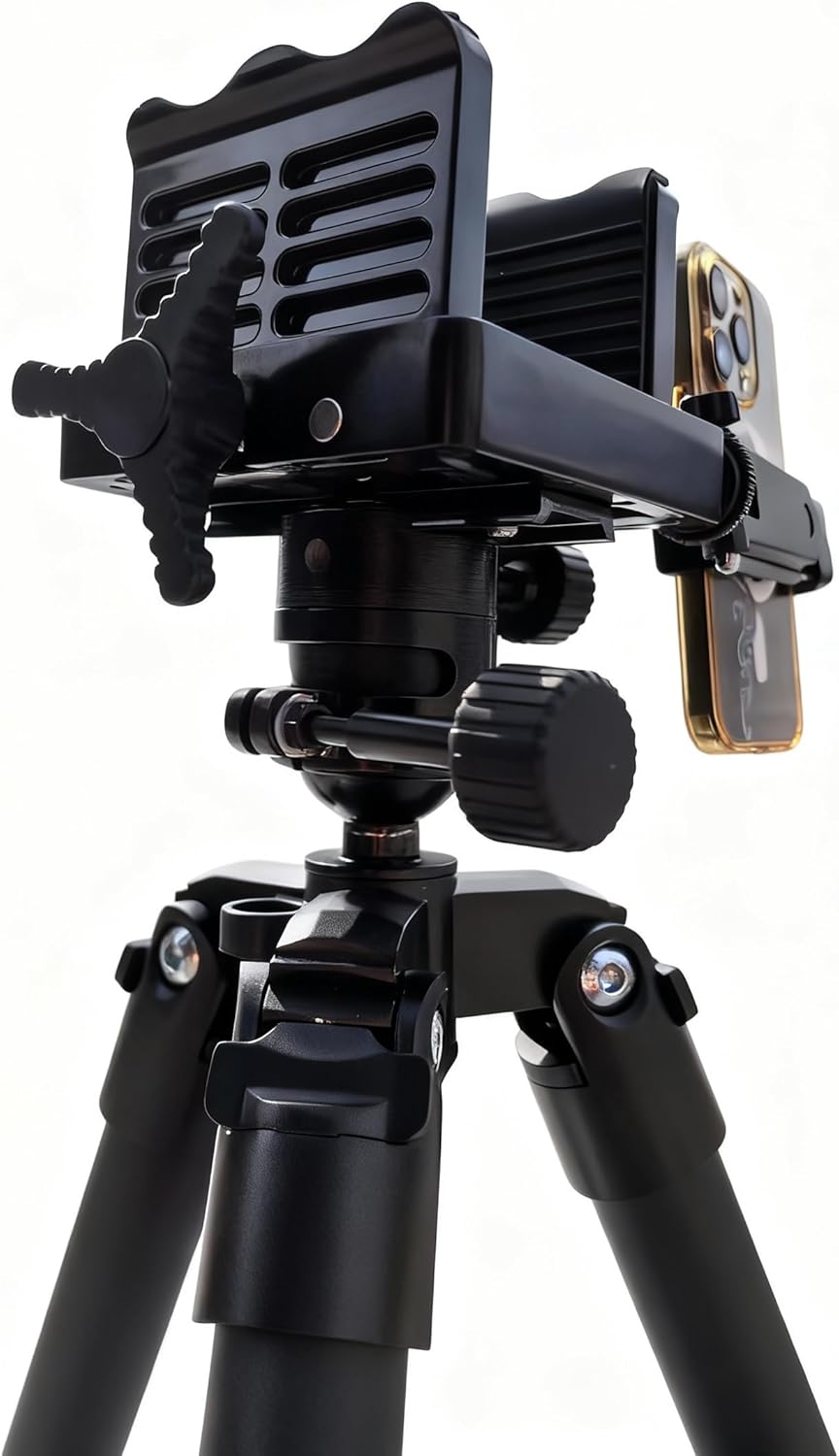 Hunting Tripod 360 Degree Aluminum Ball Head, Adjustable Leg TTKOK, Used for Hunting Shooting Tripod, with Mobile Live Streaming Interface, Suitable for Hunting Live Streaming