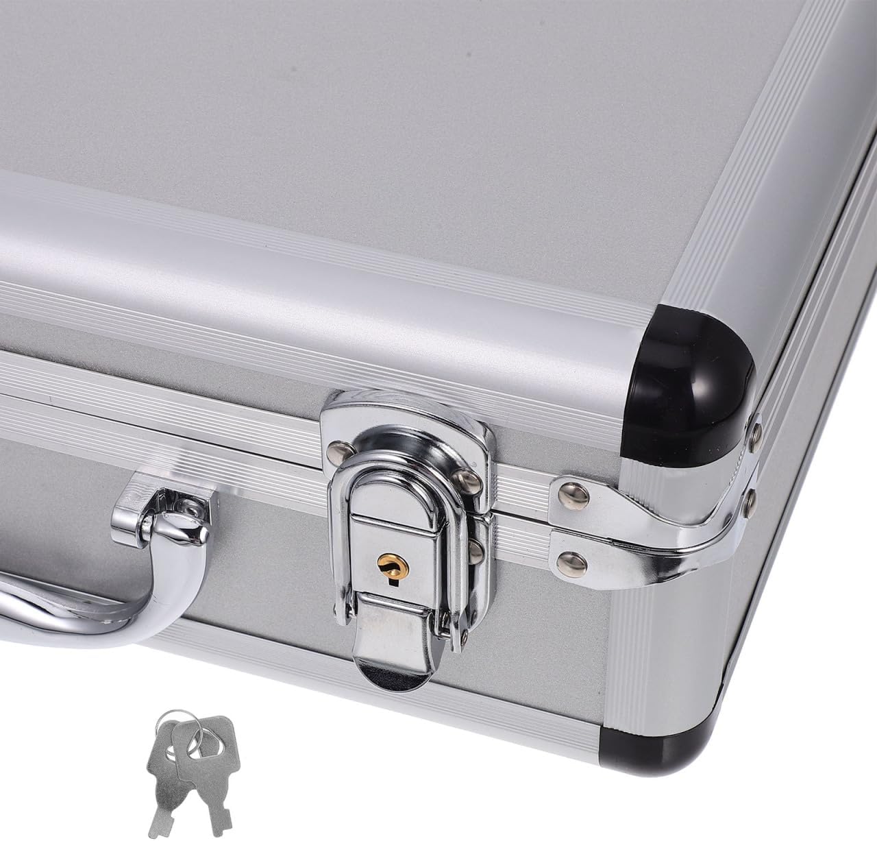 DOITOOL 12.5in Silver Aluminum Briefcase with Lock, Aluminum Briefcase for Men or Women, Metal Hard Case with Foam for Travelers Luggage Craftsman Travel Cash (12.5x9x4.3 Inch) - Image 6