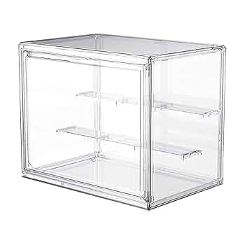 アクリルショーケース　モニター付 アクリル ディスプレイ ボックス 2段 ブラック LED