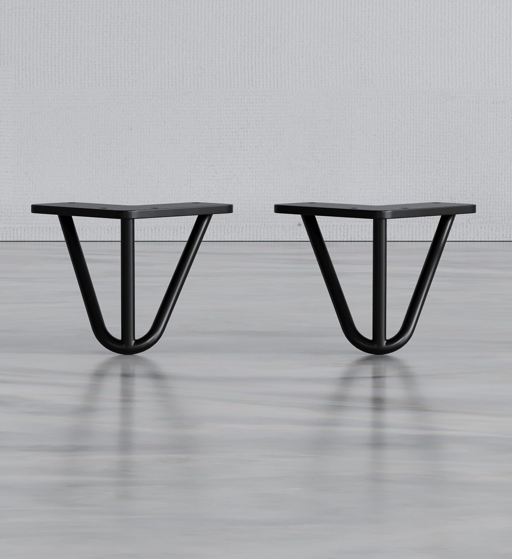 Stormguard 3-Pin Steel Hairpin Legs, Set of 2, Modern Furniture Legs with Screws & Feet Protectors, Various Sizes & Colours Available (Black, 40cm)