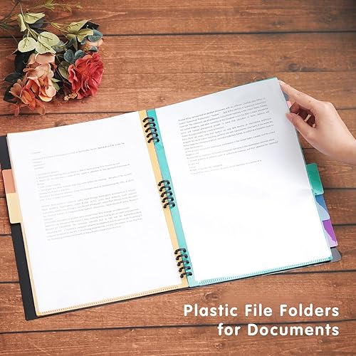 Miniatura 4 de Carpeta de archivos expandible con pestaña arcoíris, 6 bolsillos, organizador duradero tamaño carta A4, divisores de plástico resistentes al agua,