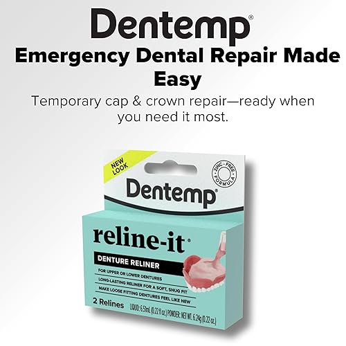 Miniatura 3 de Dentemp Denture Reline Kit - Advanced Formula Reline It Denture Reliner (Pack of 2) - Denture Kit to Refit and Tighten Dentures for Both Upper &