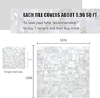 Vista 2 de KASARO - Calcomanías de pared, adhesivo despegable de mosaicos para salpicadero dormitorio baño, madreperla, 12 x 12 pulgadas