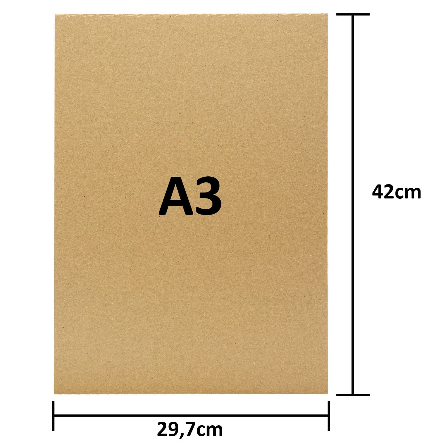 Wellpappe-Zuschnitte Set I 50 Stk. I DIN A3 I 2 mm Stark I Braun I Einwellig I Wellkarton I zum Basteln I Stabiles Verpackungsmaterial I Versandkartonage I AZ129