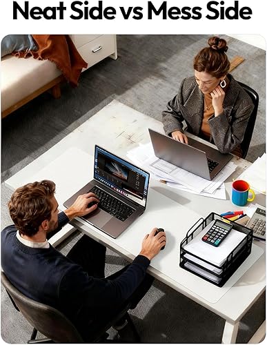 Miniatura 6 de YSAGi Protector de escritorio de cuero, tapete de oficina, alfombrilla grande para mouse, secante de cuero PU antideslizante, escritorio para