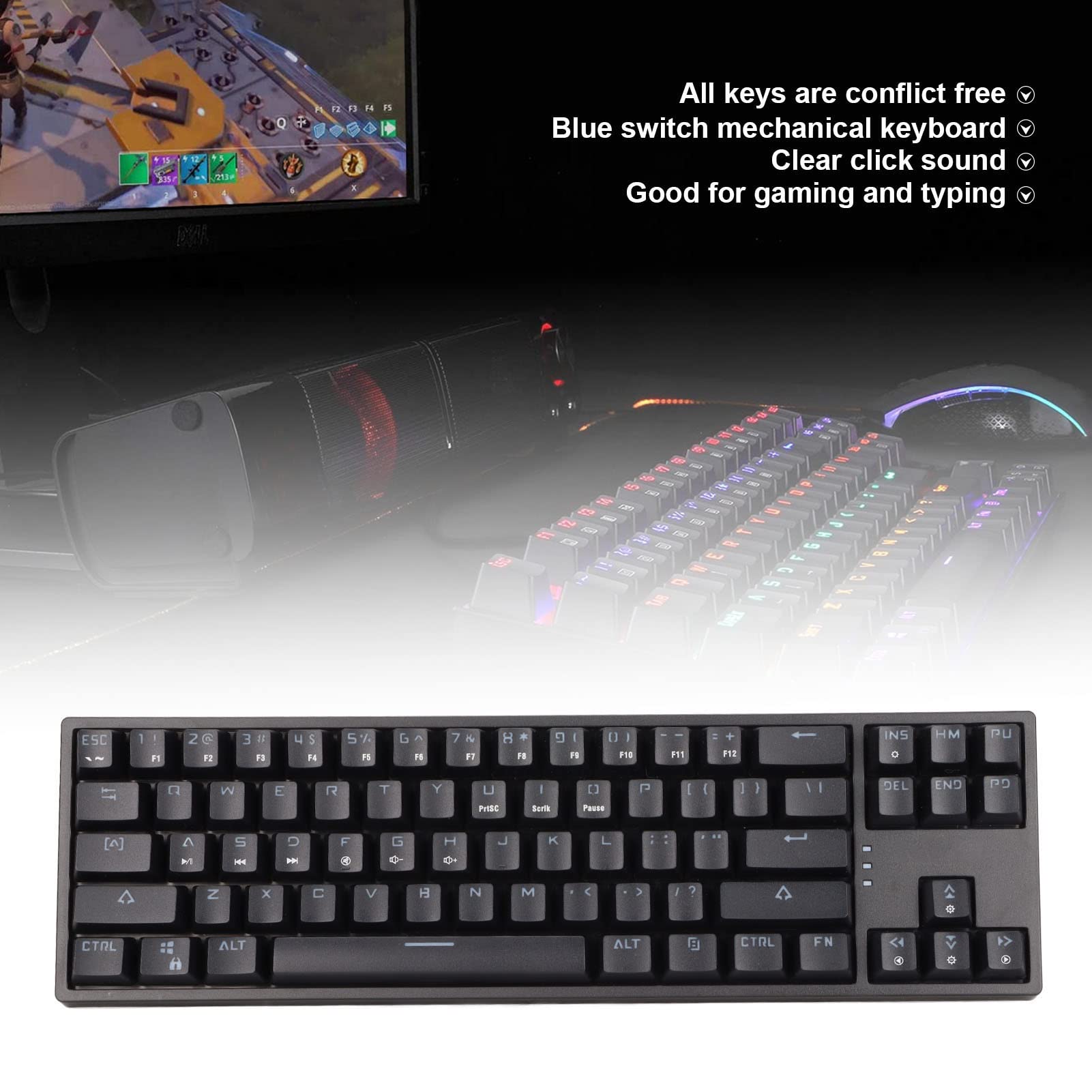 K71 Mechanical Gaming Keyboard, 71 Keys RGB Backlit Gaming