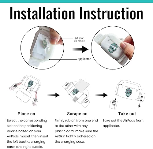 Miniatura 6 de Colorida calcomanía musical bonitas calcomanías estéticas compatibles con funda AirPod y AirPods Pro 2 - Skin de notas musicales y calcomanías para