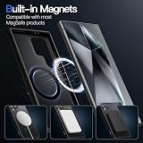 JETech Coque Magnétique pour Samsung Galaxy S24 Ultra 5G, Compatible avec MagSafe, Étui Housse Antichoc à Dos Translucide Mat (Noir) - 3