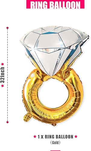 Miniatura 4 de PartyForever Globos grandes de la novia de 40 pulgadas, juego de decoraciones de despedida de soltera de oro rosa con globos blancos y dorados de la