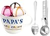 Papa Gifts, Papa Gifts from Grandkids, Papas Ice Cream Bowl Scoop Shovel Spoon Set, Papa’s Ice Cream Gift, Christmas Birthday Fathers Day Valentines Day Gift for Him Man