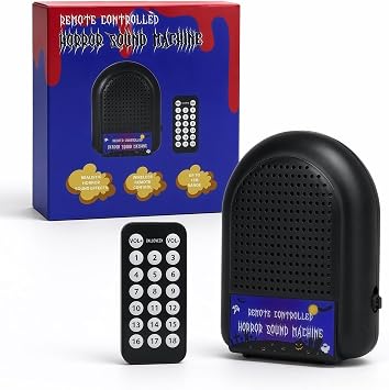 Remote-Controlled Horror Sound Machine, Various Horror Sound Effects and Ambient Music, Scary Toy, Office Prank, Gag Gift, Pocket-Sized April Fools Gift, 18 Voices