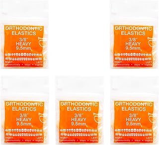 JMU Orthodontic Elastics 3/8 Heavy, 500 Pack Latex Intraoral Elastic Bands Dental Rubber Bands Made in USA