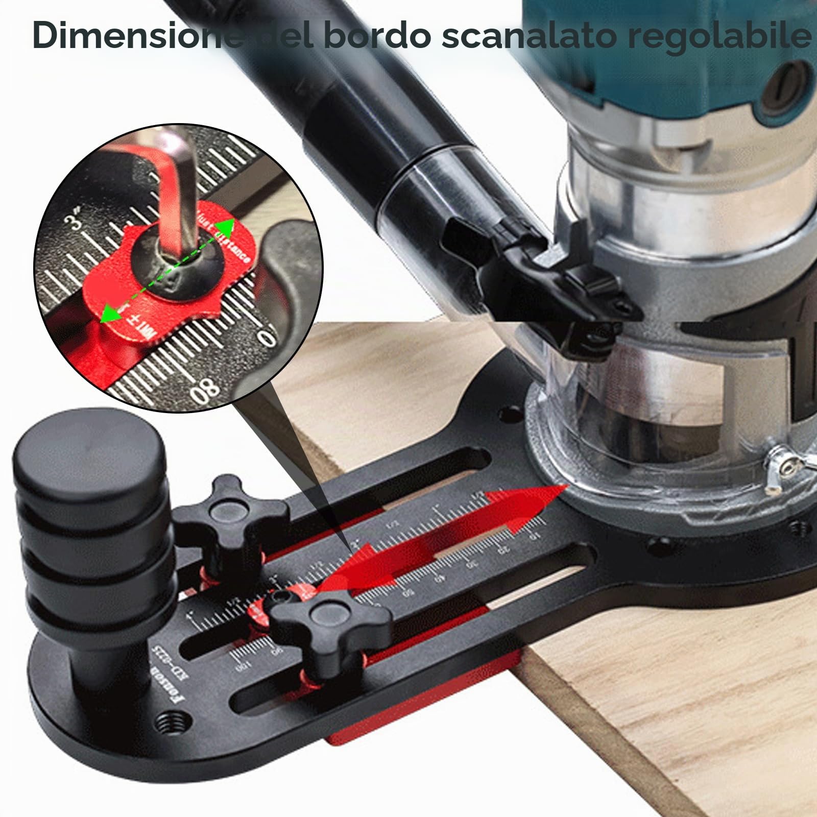 Base Per Rifinitore, Supporto Scanalato Per Rifinitore 2 In 1 Con Base Scanalata Supporto Per Fresatrice Per Base Fresatura Per Legno Per Fresatrici 65 Mm Base Per Fresatrice Per Macchine Rifinitura
