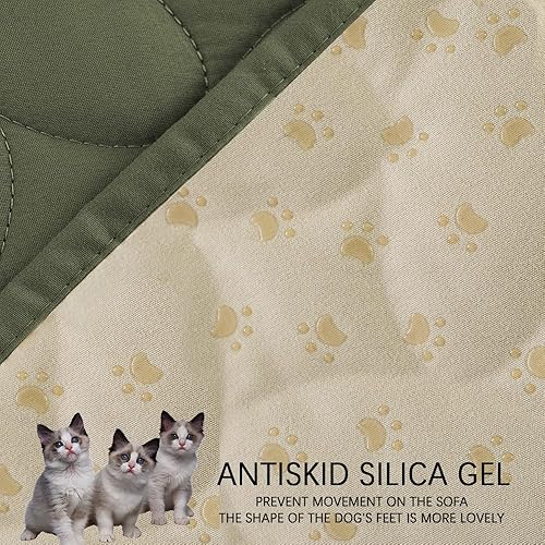 Miniatura 3 de Ameritex Funda de cama para mascotas, manta para cama de perro para sofá y muebles, impermeable, nuevo diseño de patrón (40 x 50 pulgadas, verde)