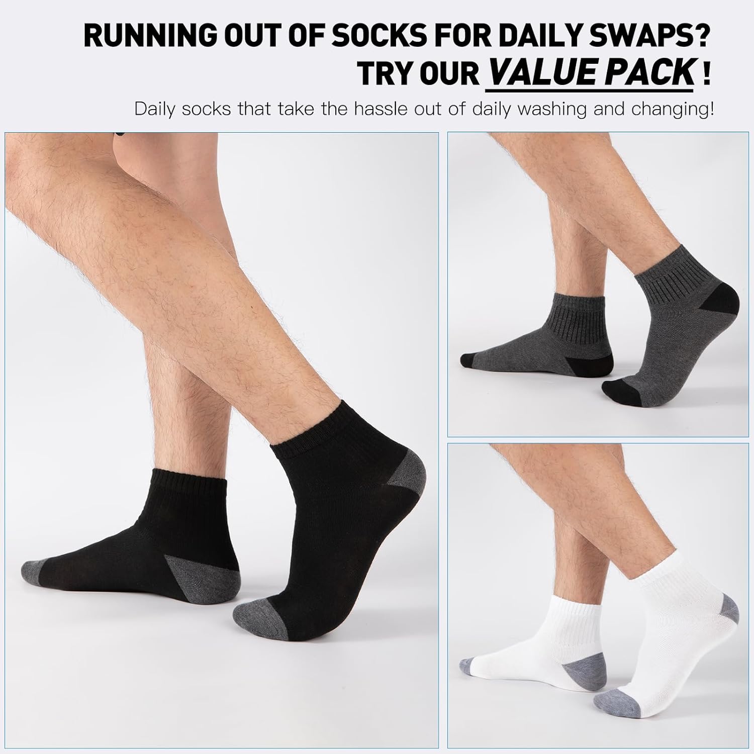 30 Pairs Ankle Socks For Men - Lightweight Mens Socks Size 9-12 Thin Casual Quarter Bulk Socks - Image 6
