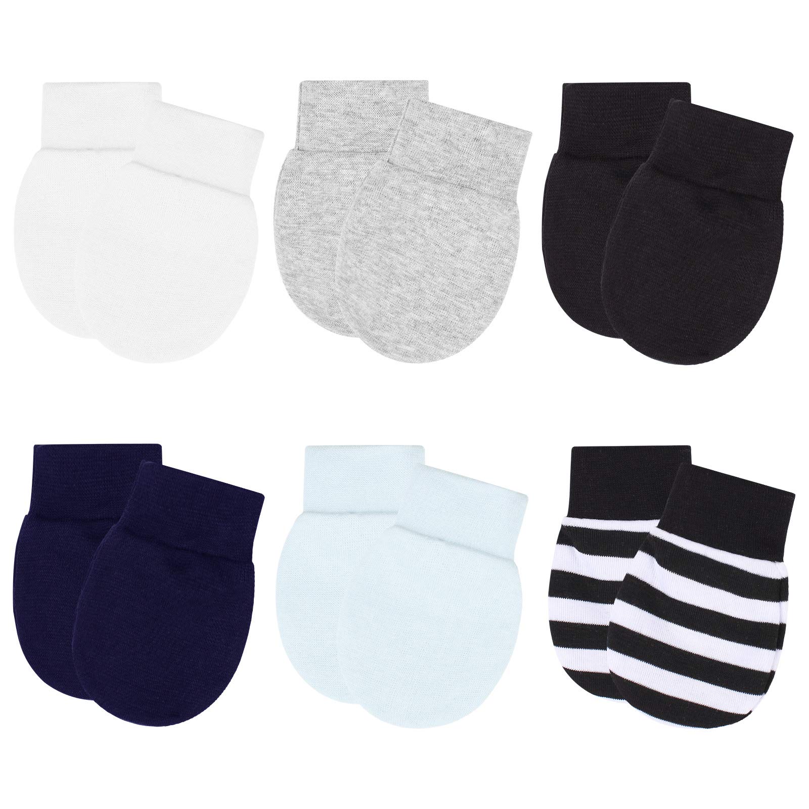 Lot De 4 Moufles Anti-Rayures Soft Touch Pour Bébé - 100% Coton, Nouveau-Né à 6 Mois