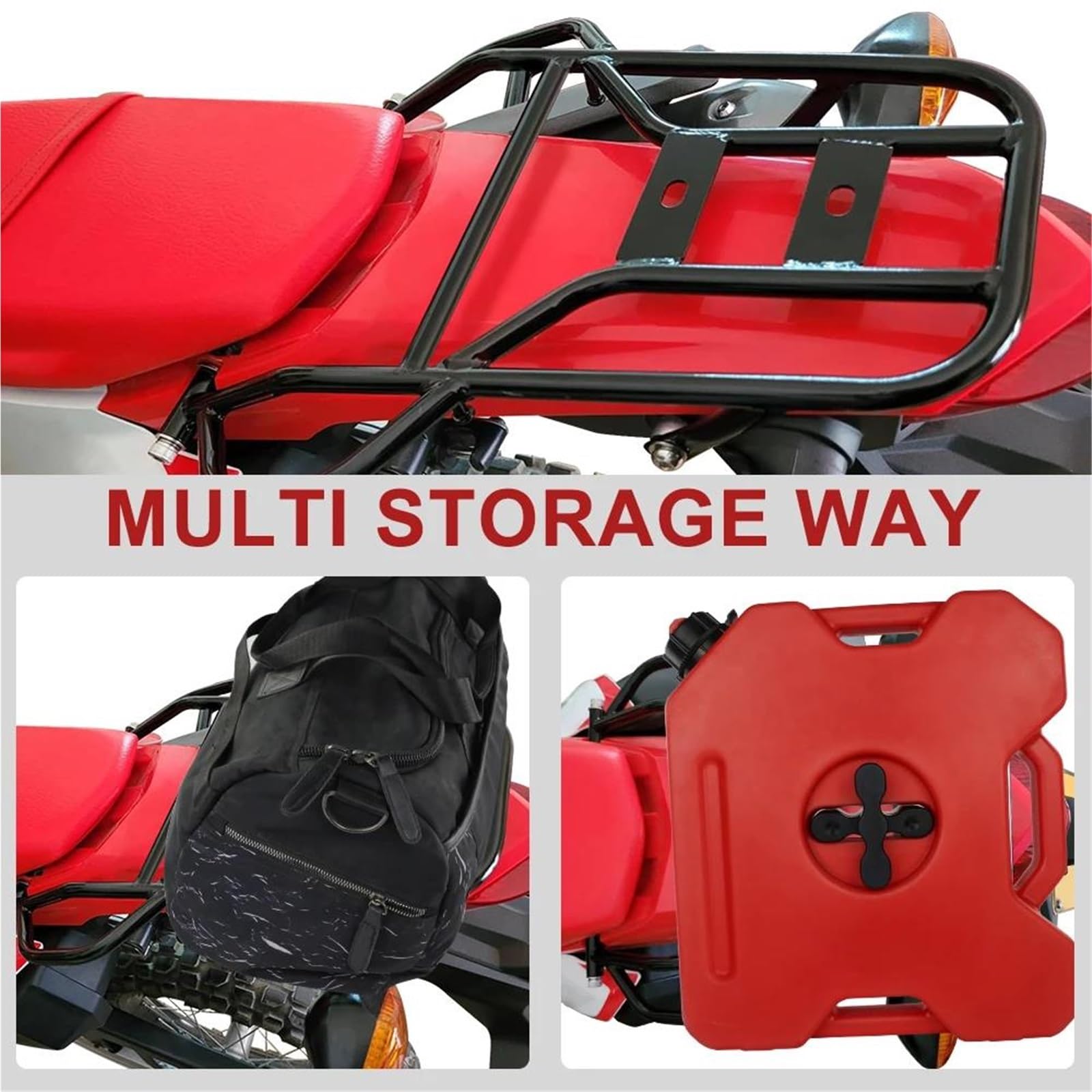 Ripiano Portabagagli Per Moto Per CRF300L Per Rally 2021-2026 Porta borsa laterale | Portapacchi laterale Portapacchi Porta bauletto leggero e robusto a pressione dispersa(A)