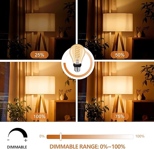 Miniatura 5 de YIMILITE Bombillas LED Edison G80(G25) equivalentes a 60 W, CRI 80+, vidrio transparente blanco cálido de 4000 K, bombillas de filamento LED