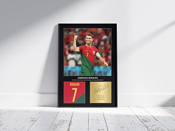 Legends Gallery Cristiano Ronaldo Gift Portugal National Team Signed A4 Print Display Ronaldo Gifts For Boys Digitally Reproduced Signature Ronaldo Gifts For Men (Unframed)