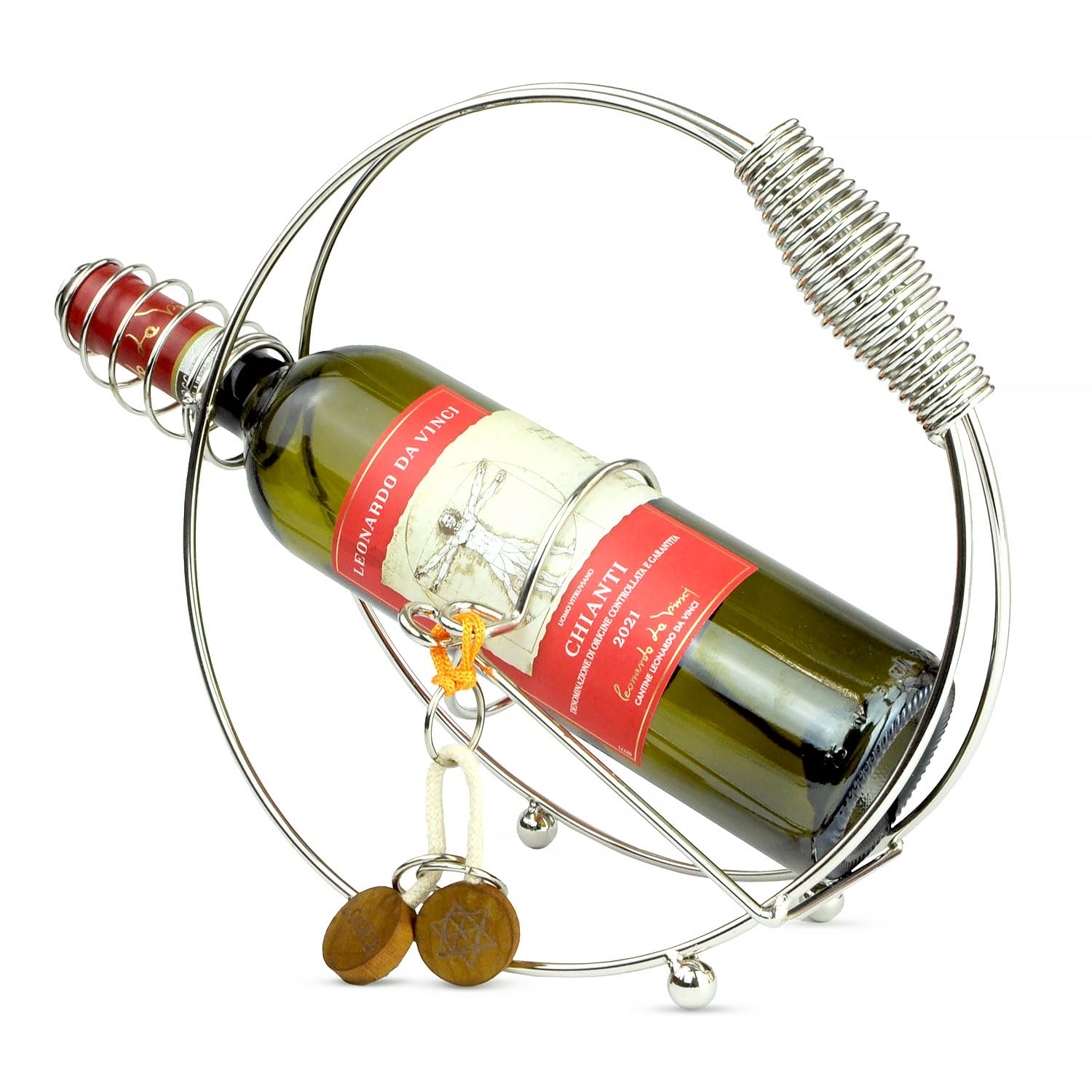Logica Jeux Art. Non pour Alcooliques Métalliques - Casse-tête Porte-Bouteille en Métal - Difficulté 4/6 Extrême - Collection Leonardo da Vinci